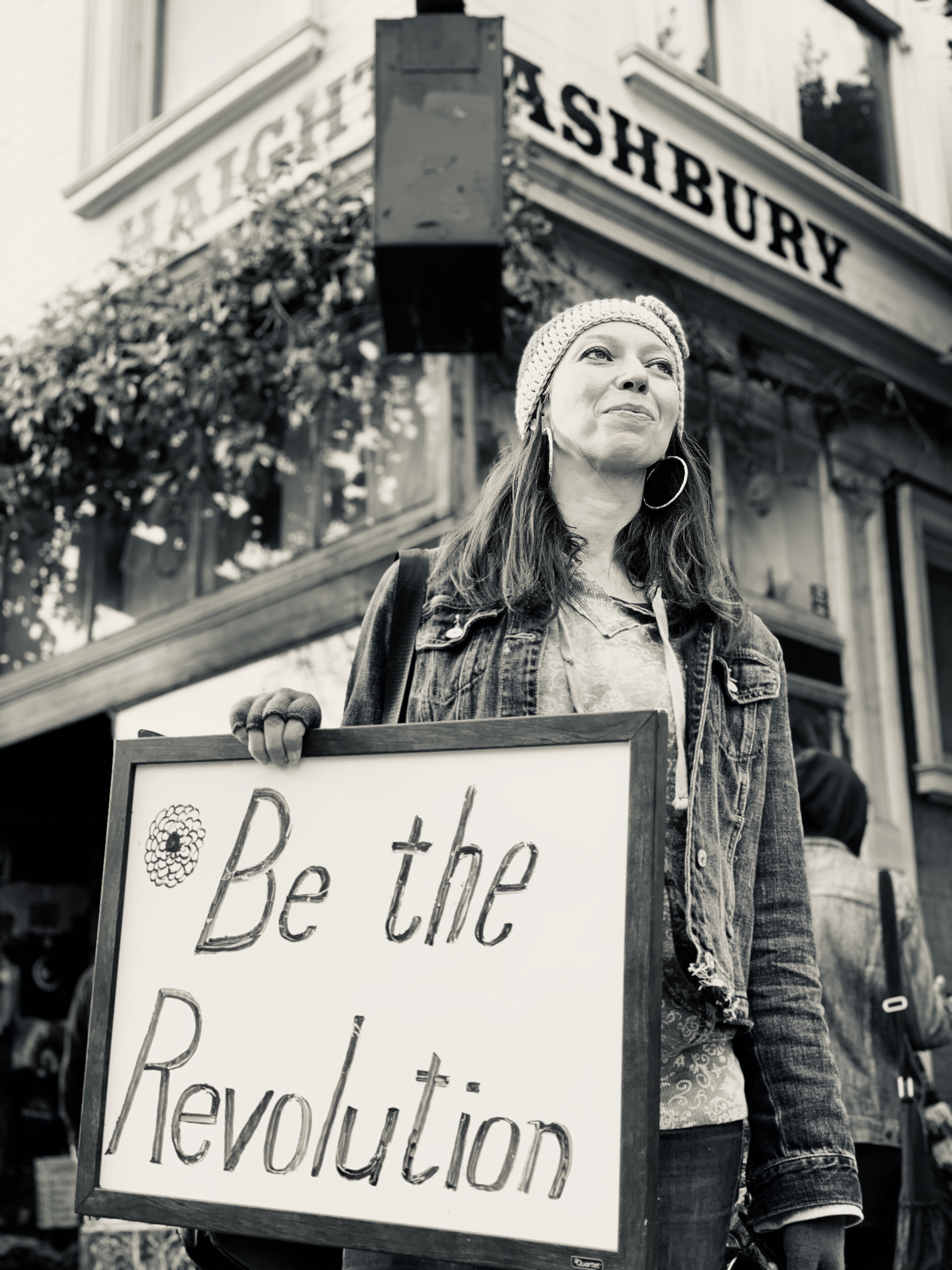 Spreading a message of love and hope in Haight-Ashbury, a throwback to the "Summer of Love" when peace-loving hippies filled the San Francisco community and social change was brewing.